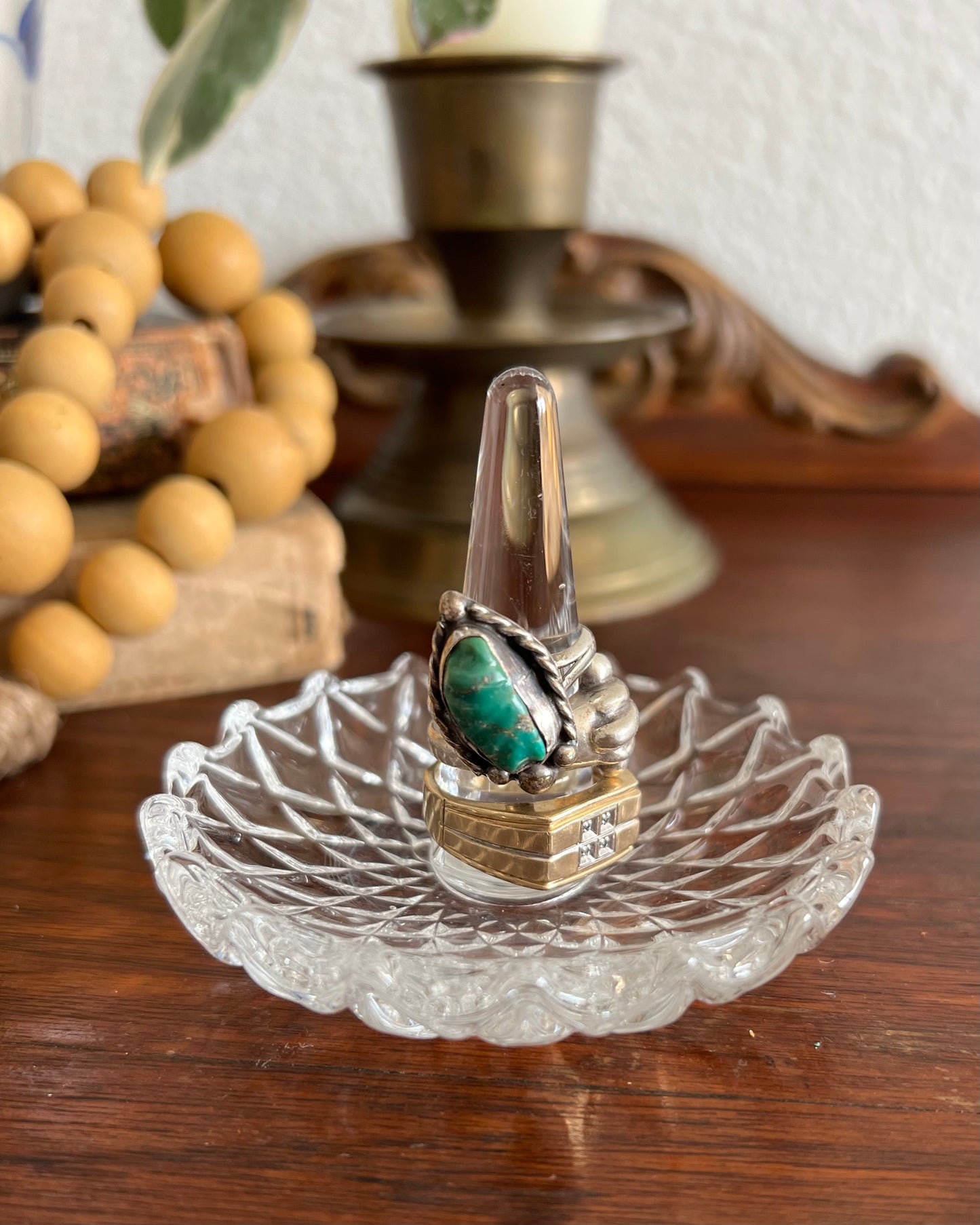 Vintage Crystal Ring Holder