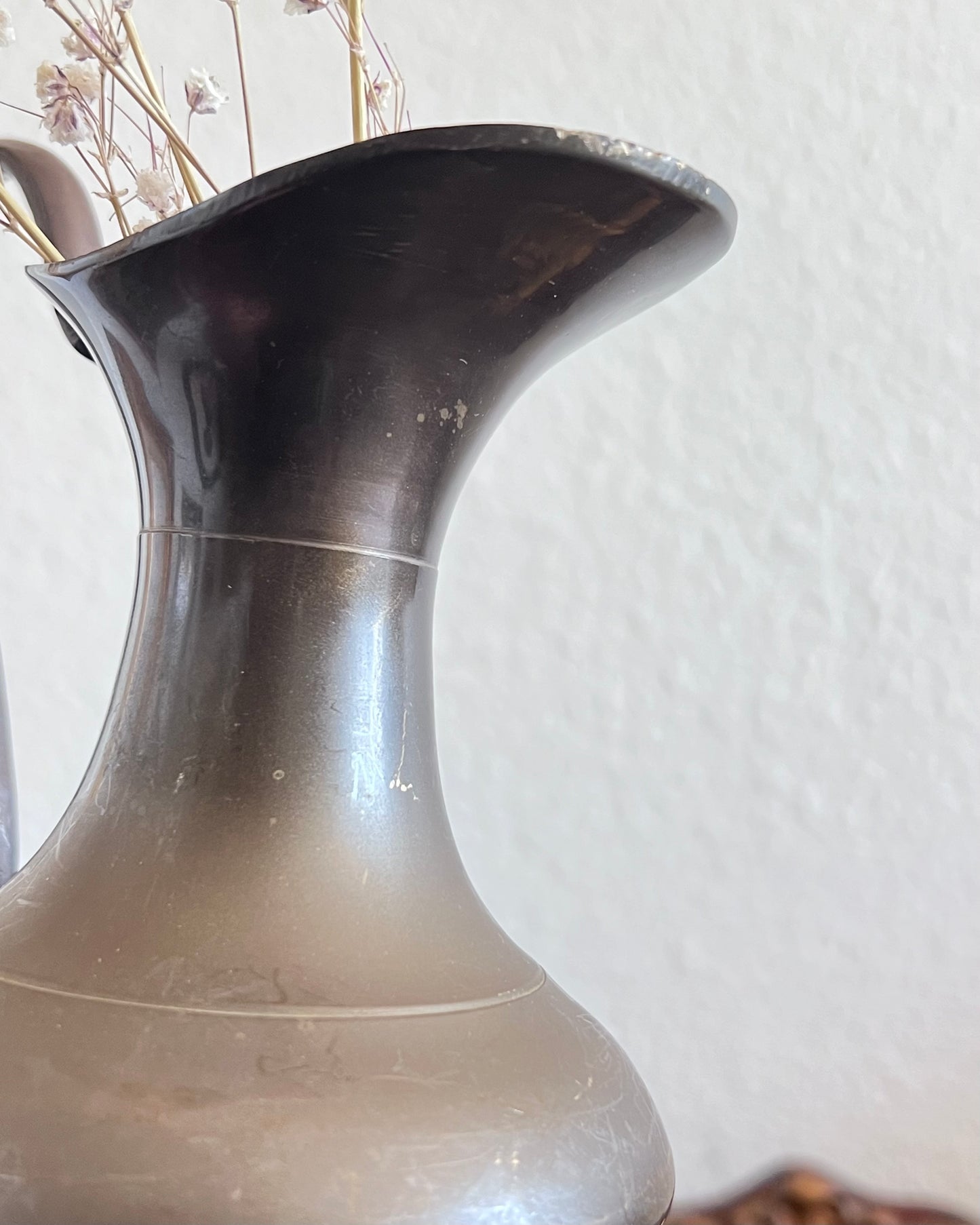 Small Brass Patinated Pitcher Bud Vase