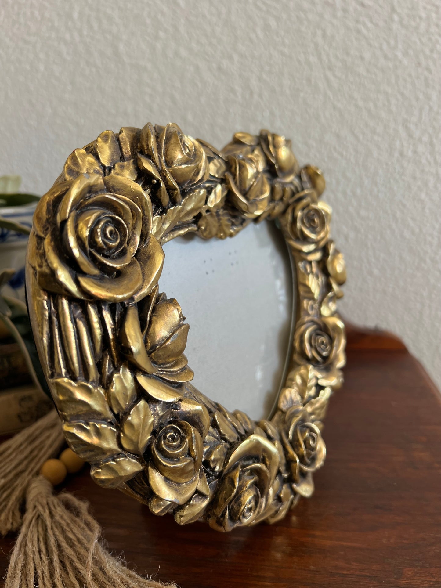 3D Roses Art Resin Brass Photo Frame