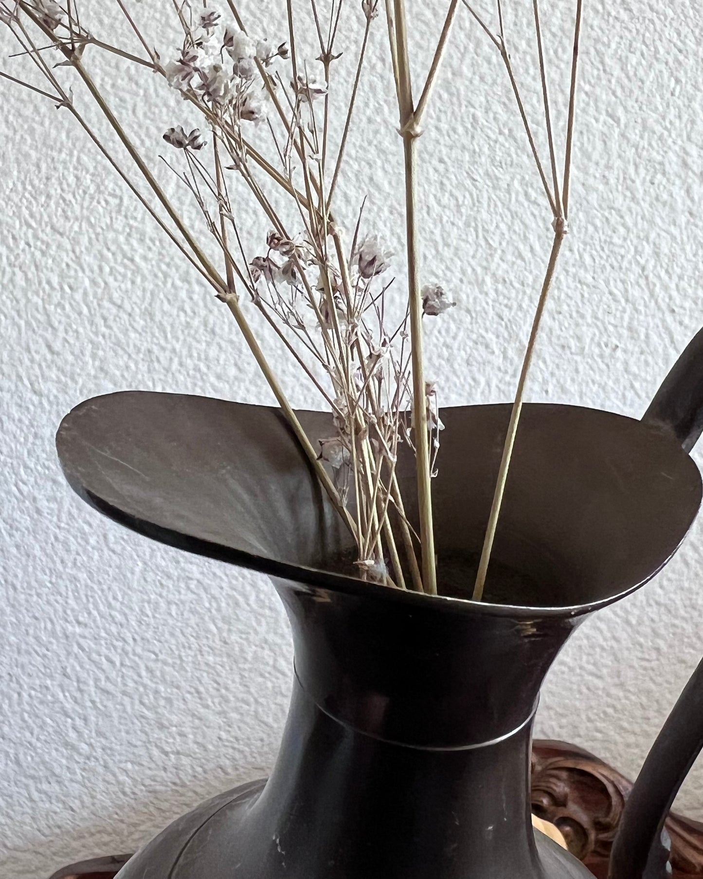 Small Brass Patinated Pitcher Bud Vase