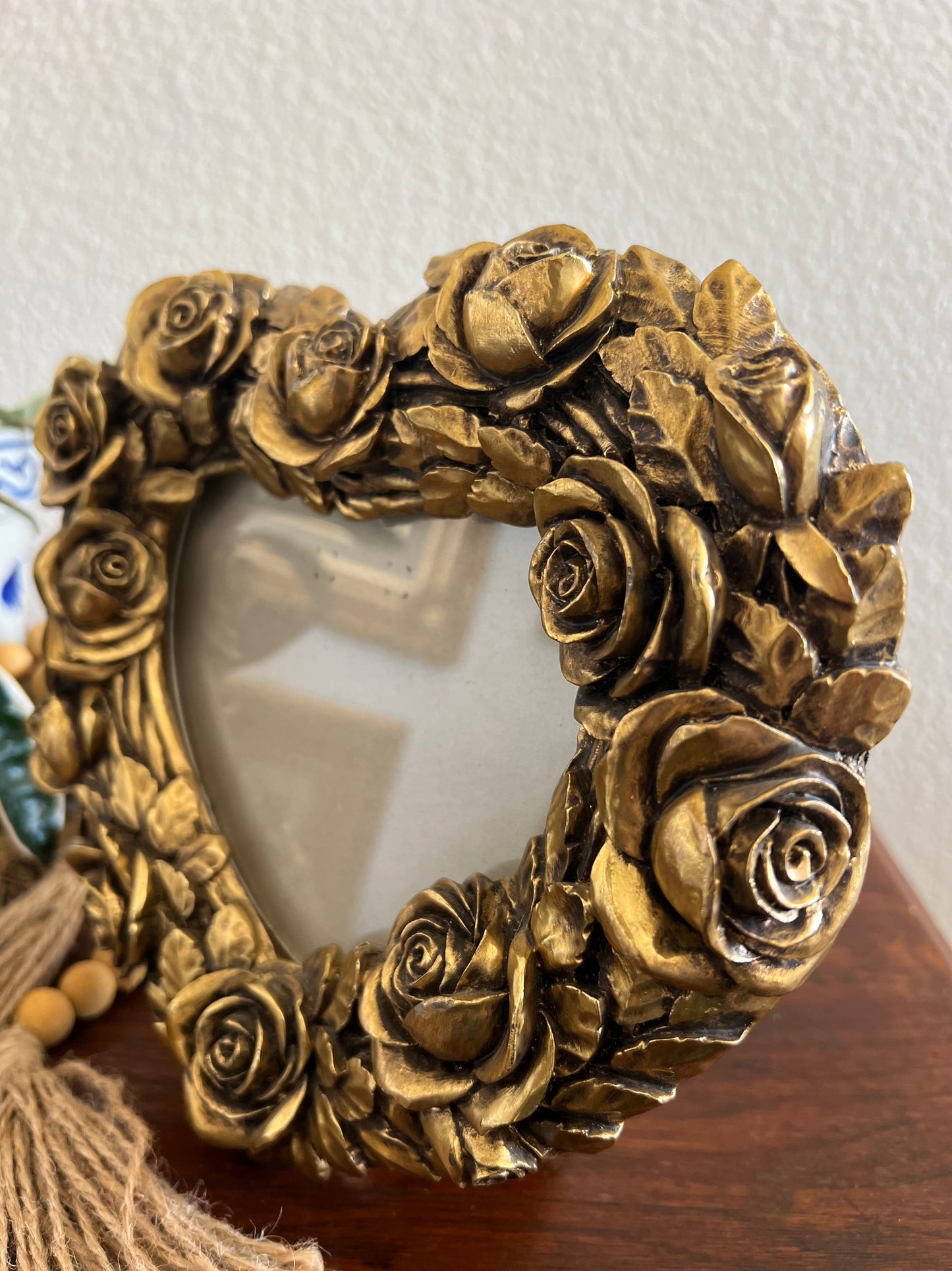 3D Roses Art Resin Brass Photo Frame