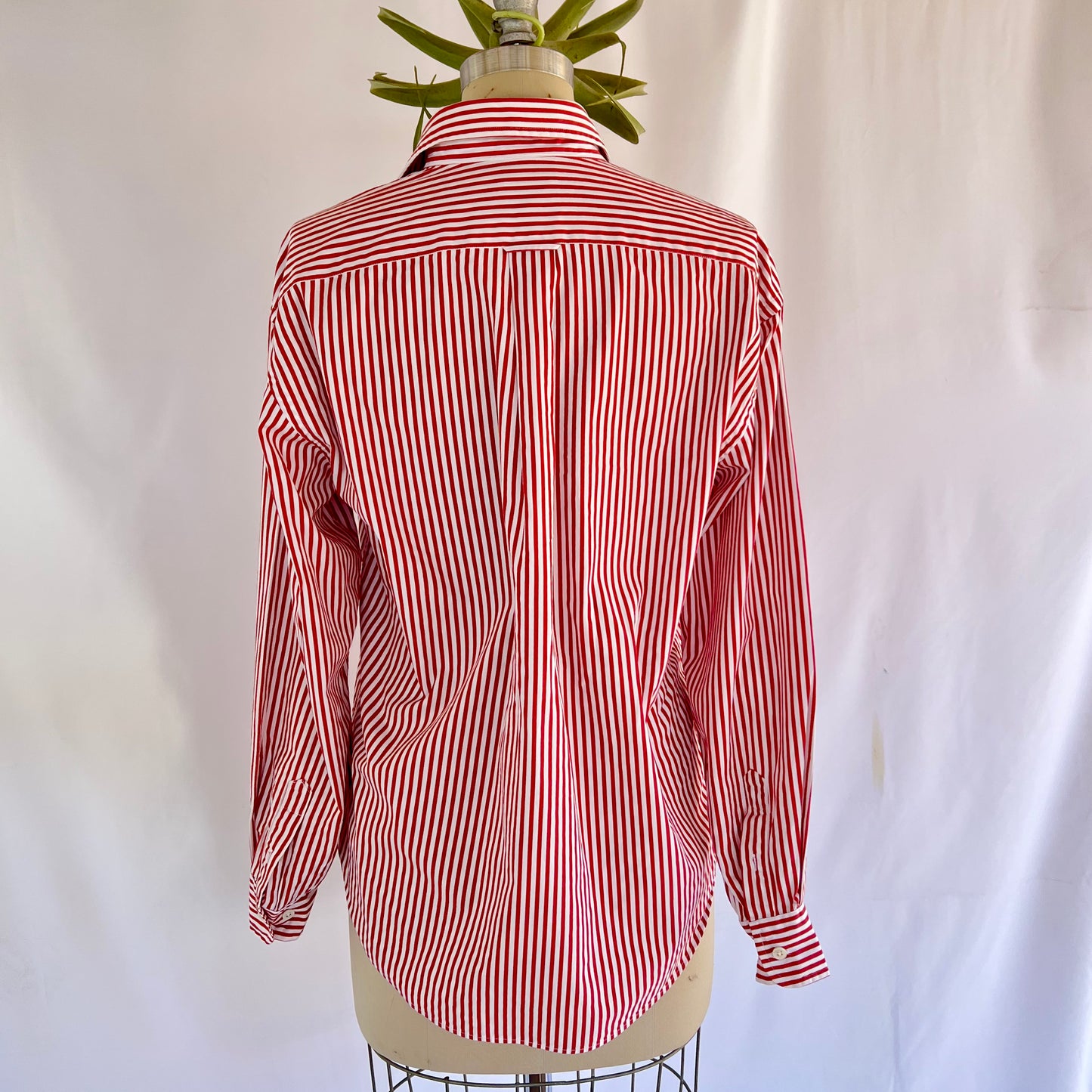 Faconnable Cotton Striped Oversized Button Down with Embroidered Pocket Crest